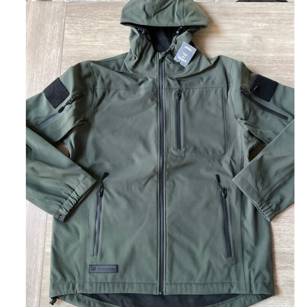 BAERSKIN Mens Green Soft Shell Hooded Tactical Jacket Size Large New With Tags‎